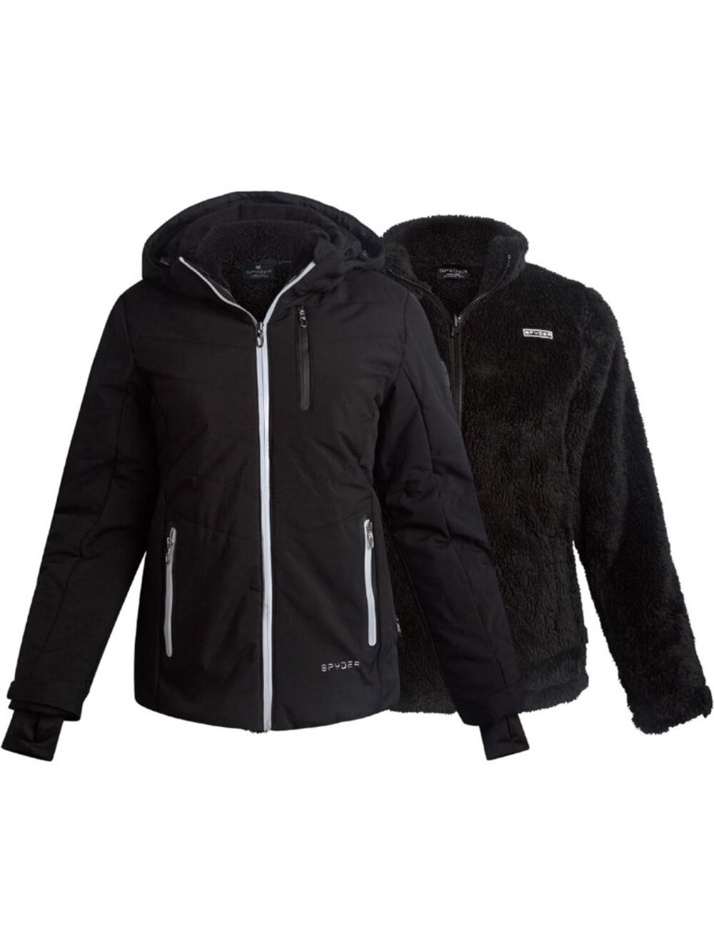 3-in-1 Women's Ski Jacket - Heavyweight Reversible Snow Coat for Winter Sports